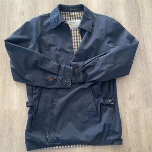 Aquascutum Made in England Navy Harrington Jacket – Classic Check Lining (Men's